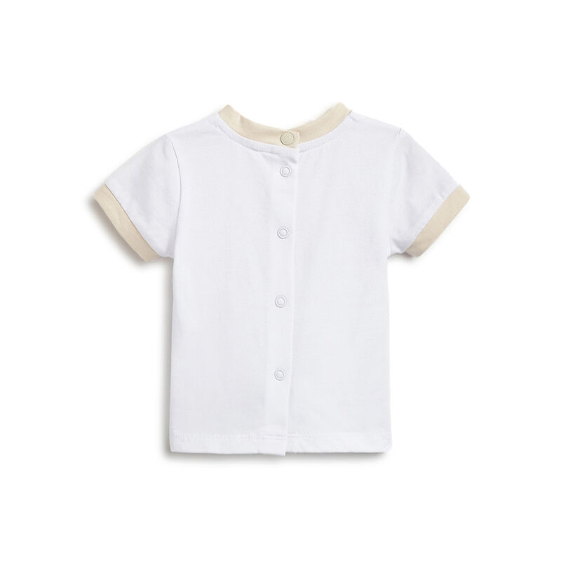 Infants White T-shirt with Short Pants image number 1